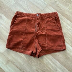 Women's Rust Corduroy Shorts